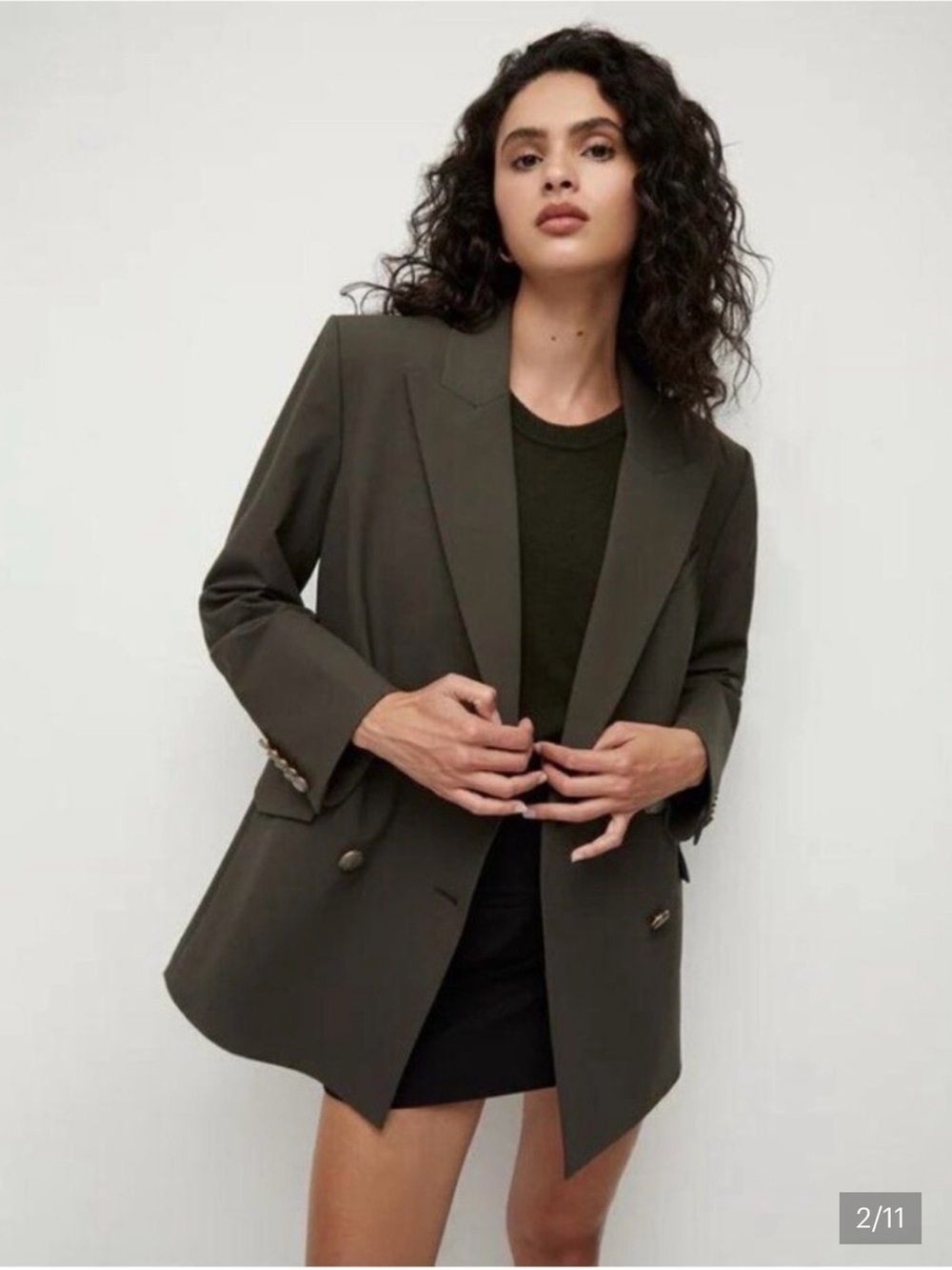 New Veronica Beard Hutchinson Convertible Blazer Olive Medium Dickey Compatible